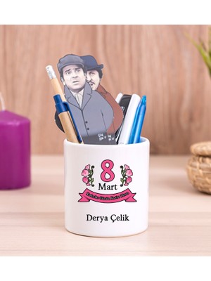 Hediye Dükkanı Kişiye Özel  Kadınlar Günü Hediyesi Seramik Kalemlik