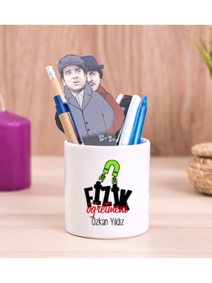 Hediye Dükkanı Kişiye Özel  Fizik Öğretmeni Seramik Kalemlik