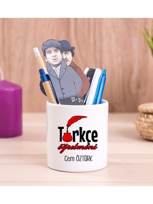 Hediye Dükkanı Kişiye Özel  Türkçe Öğretmeni Seramik Kalemlik