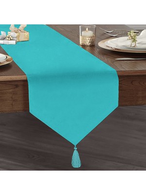 Sister Home Design Turkuaz Renkli Üçgen Püsküllü Ranır - Runner