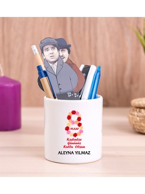 Hediye Dükkanı Kişiye Özel  Kadınlar Günü Hediyesi Seramik Kalemlik