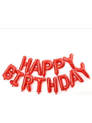 Partijet Happy Birthday Kırmızı Folyo Balon Set