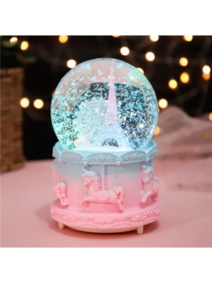 Hediyesahibi Eyfel Kulesi Işıklı Müzikli Püskürtmeli Büyük Boy Kar Küresi