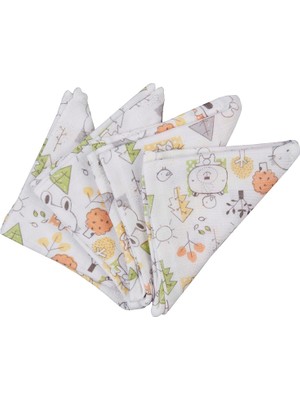 BebePan Mrs. Nature Kız Çocuk 25 x 25 4lü Set Agız Bezi Yenidoğan