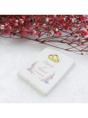 Hayaller Dükkanı 30 Adet Taş Magnet 6x4 Nikah Şekeri Nişan Liği Alyanslı