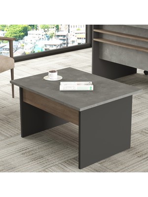 Yurudesign Vista B Ofis Sehpası 80CM*60CM Kahve-Beton-Antrasit Vs2-Cga