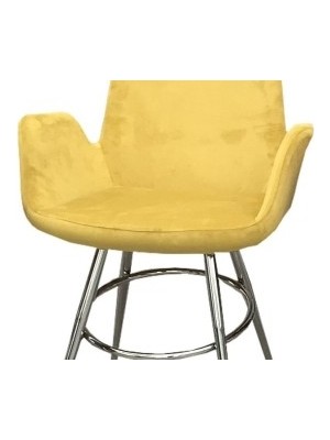 Sandalye Maki Kollu Sarı Model Dökme Sünger Metal Transmisyon Çelik Nikelaj Babyfac Kumaş El Yapım 14178