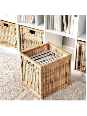 IKEA Rattan Sepet Kutu Düzenleyici  32X35X32 cm 1 Adet Rattan Renk Çok Amaçlı Kullanım Kare