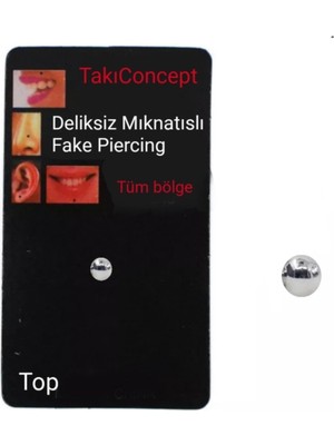 Takıconcept Deliksiz Ultra Güçlü Mıknatıslı Kulak Dudak Fake Top Piercing