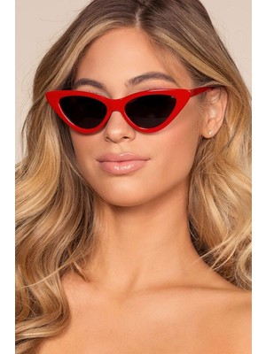 Eleven Markets Cat Eye Kırmızı Kadın Güneş Gözlüğü Kedi Gözü