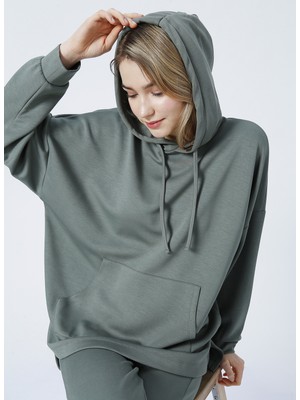 Fabrika Homewear Koleksiyonu Haki KadınSweatshirt