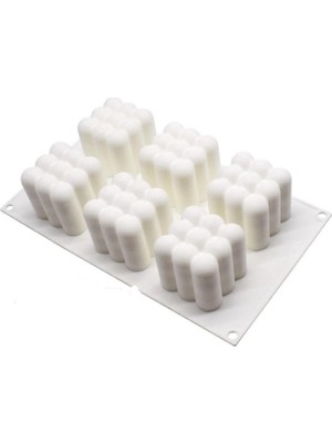 Siliko World Beyaz Pasta ve Mum Kalıbı 6'lı