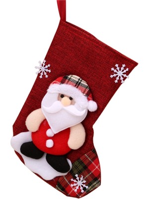 Generic Kardan Adam ile 4 Adet Noel Çorap Çorap Çorap
