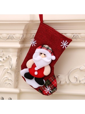 Generic 4 Adet Takım Yeni Yıl Noel Çuval Çuval Noel Hediye Şeker Çanta Noel Süslemeleri Ev Navidad Çorap Şömine Noel Ağacı Dekor Için