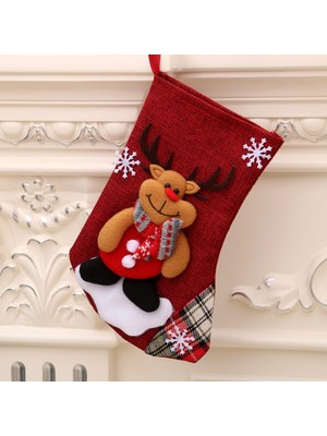 Generic 4 Adet Takım Yeni Yıl Noel Çuval Çuval Noel Hediye Şeker Çanta Noel Süslemeleri Ev Navidad Çorap Şömine Noel Ağacı Dekor Için