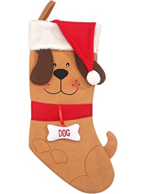 Generic 2 Adet Noel Çorap Asılı Köpek Yavrusu Köpek Xmas Çorap