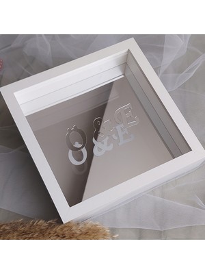 25X25 cm Yeni Trend  Anı Çerçevesi Gül Kutusu! Gümüş Pleksi Zemin!