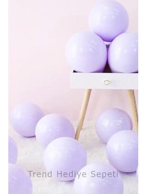 Trend Hediye Sepeti Pastel Makaron Lila Balon 10 Adet