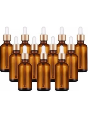 Milea 12 Adet Amber Şişe Cam Damlalık 50ML