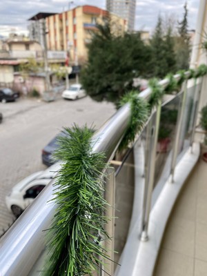 Mirvano 5 Metre Garland, Bahçe Balkon Duvar Süsü, Yapay Çim Garland