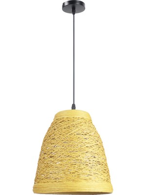 Sanlindou 25 Cm Dokuma Rattan Avize, 220 V E27 * 1 Ampul Olmadan, Başucu Lambası, Rattan Restoran, Sarı Lamba (Yurt Dışından)