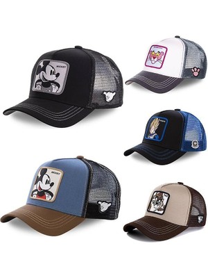 Sanlindou Anime Karikatür Mickey Donald Duck Snapback Pamuk Beyzbol Şapkası, Erkekler Kadınlar Kalça (Pembe Panter Siyah) (Yurt Dışından)