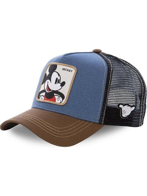 Sanlindou Anime Karikatür Mickey Donald Duck Snapback Pamuk Beyzbol Şapkası, Erkekler Kadınlar Kalça (Mickey Blue) (Yurt Dışından)