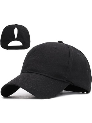 Sanlindou Yaz-At Kuyruğu Snapback, Pamuklu Pamuk, Spor Kapakları (Siyah) (Yurt Dışından)