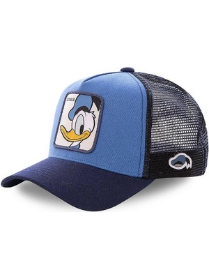 Sanlindou Anime Karikatür Mickey Donald Duck Snapback Pamuk Beyzbol Şapkası, Erkekler Kadınlar Kalça (Donald Blue) (Yurt Dışından)