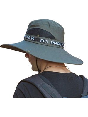 Sanlindou Geniş Ağız Balıkçılık Şapka Yaz Bahar Erkek Kova Şapka Hiking Sombrero Gorro Erkek Güneş Şapka Açık Seyahat Safari Kova Şapka (Yurt Dışından)