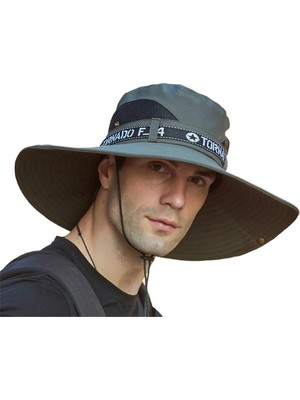 Sanlindou Geniş Ağız Balıkçılık Şapka Yaz Bahar Erkek Kova Şapka Hiking Sombrero Gorro Erkek Güneş Şapka Açık Seyahat Safari Kova Şapka (Yurt Dışından)