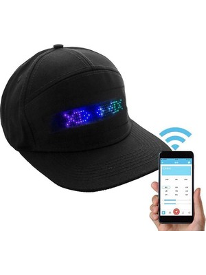 Sanlindou Erkekler Kadınlar Bluetooth Led Hip Hop Şapka - Programlanabilir Parti Ekran Kapağı (Blueteth Siyah) (Yurt Dışından)