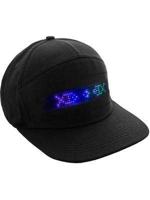 Sanlindou Erkekler Kadınlar Bluetooth Led Hip Hop Şapka - Programlanabilir Parti Ekran Kapağı (Blueteth Siyah) (Yurt Dışından)