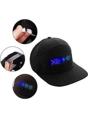 Sanlindou Erkekler Kadınlar Bluetooth Led Hip Hop Şapka - Programlanabilir Parti Ekran Kapağı (Blueteth Siyah) (Yurt Dışından)