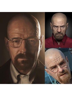 Sanlindou Lateks Maske Breaking Bad Profesör Bay Beyaz Gerçekçi Kostüm Cadılar Bayramı Cosplay Sahne (Yurt Dışından)