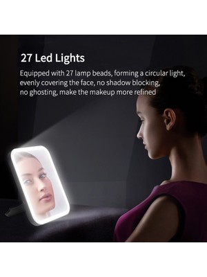 Sanlindou 3 Renkler Işıklar Ayarlanabilir Parlaklık Led Şarj Edilebilir Led Kozmetik Ayna Makyaj Aynası İle 27 Led Lambaları Takma Ve Şarj | Makyaj Aynaları (Beyaz) (Yurt Dışından)
