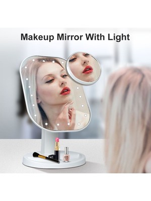Sanlindou Makyaj Vanity Ayna İle Led Dolgu Işık Masaüstü Depolama Güzellik Aynalar Dokunmatik Kontrol Çok Işlevli Ayna 10X Büyüteç | Makyaj Aynaları (Beyaz) (Yurt Dışından)
