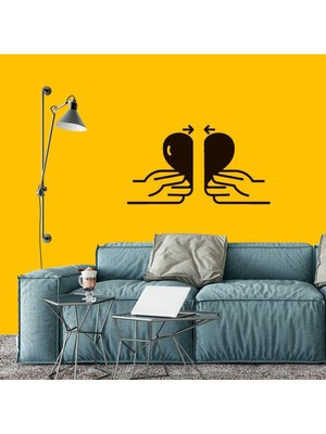 Asilmeydan Ellerle Birleşen Kalpler Dekoratif Duvar Sticker, Çıkartma, Etiket