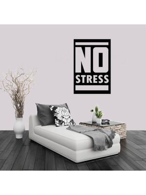 Asilmeydan No Stress Yazısı Dekoratif Duvar Sticker, Çıkartma, Etiket