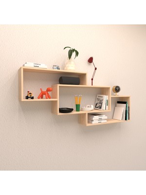 Rafkestir Hawai Duvar Rafı Akçaağaç ( Mat )