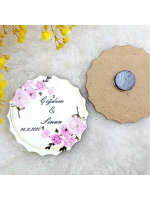 Hayaller Dükkanı 30 Adet Ahşap Nikah Buzdolabı Magnet 05