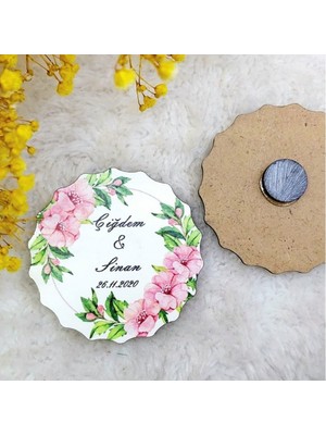 Hayaller Dükkanı 30 Adet Ahşap Nikah Buzdolabı Magnet 06
