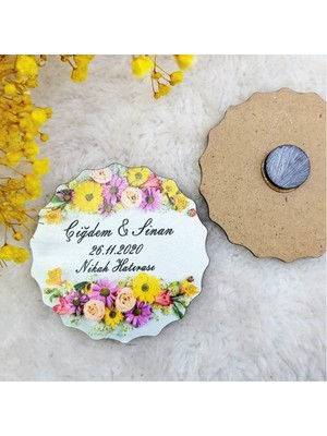 Hayaller Dükkanı 30 Adet Ahşap Nikah Buzdolabı Magnet 08