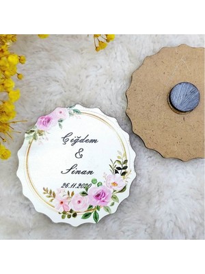 Hayaller Dükkanı 30 Adet Ahşap Nikah Buzdolabı Magnet Lik 3