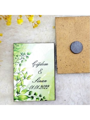 Hayaller Dükkanı 30 Adet Ahşap Nikah Buzdolabı Magnet Nikah Likleri 8