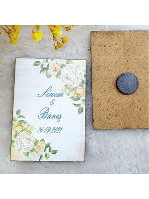 Hayaller Dükkanı 30 Adet Nikah Likleri Ahşap Magnet 6