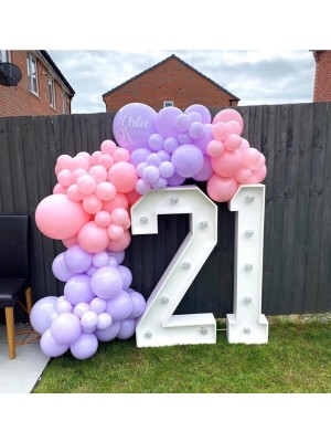 Best Parti Pastel Lila ve Pembe Balon Zinciri 70 Adet+ 5 mt Balon Zinciri
