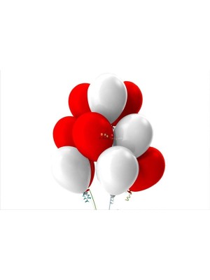 Best Parti Beyaz-Kırmızı Pastel Soft Balon 70 Adet + 5 mt Balon Zinciri