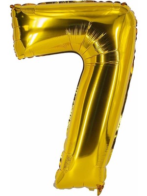 Best Parti 7 Yaş 40 Inç 100 cm Gold Büyük Rakam Folyo Balon