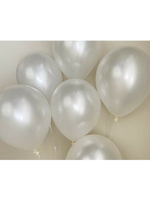 Best Parti 12 Inç Metalik Beyaz Balon 25'li